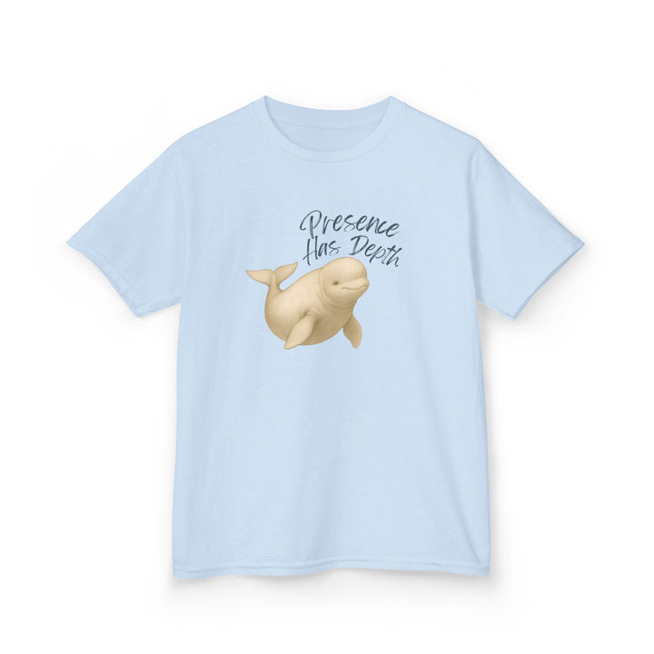 Kids Beluga Whale Tee | "Be Present" | Sketch Design | Eco-Conscious | Grounded & Gentle