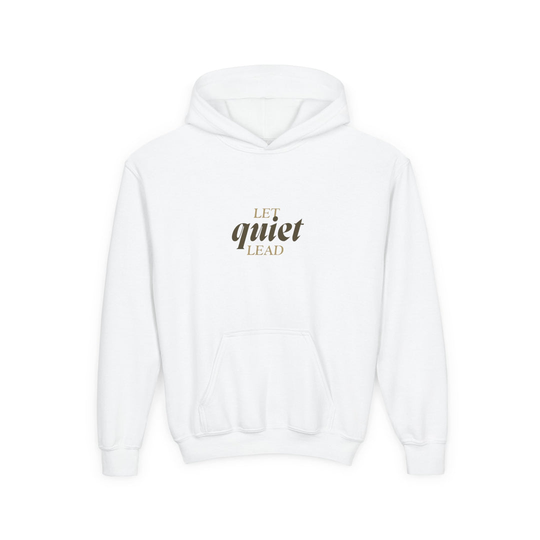 Kids Barn Owl "Let Quiet Lead" Heavy Blend Hoodie | Back Print Design | Calm & Centered | Inspirational Message