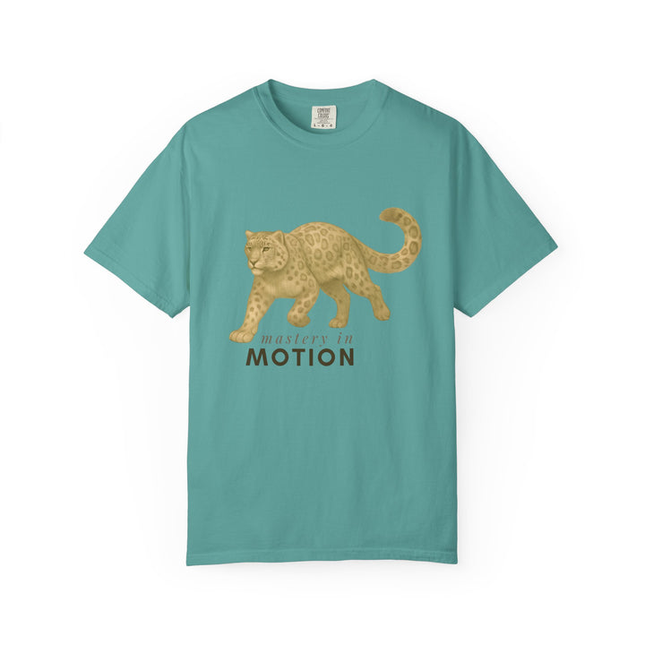 Master In Motion – Snow Leopard | Patience & Peaceful | Sketch Series by Pure Perspective App | Eco Friendly Graphic Tee