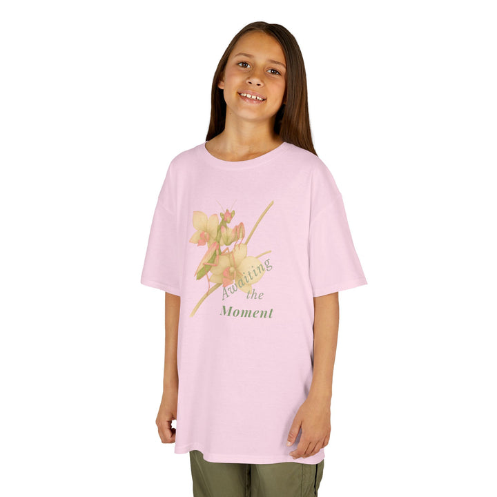 Kids Orchid Mantis Tee | "Awaiting the Moment" | Sketch Design | Eco-Conscious | Reflective & Wise
