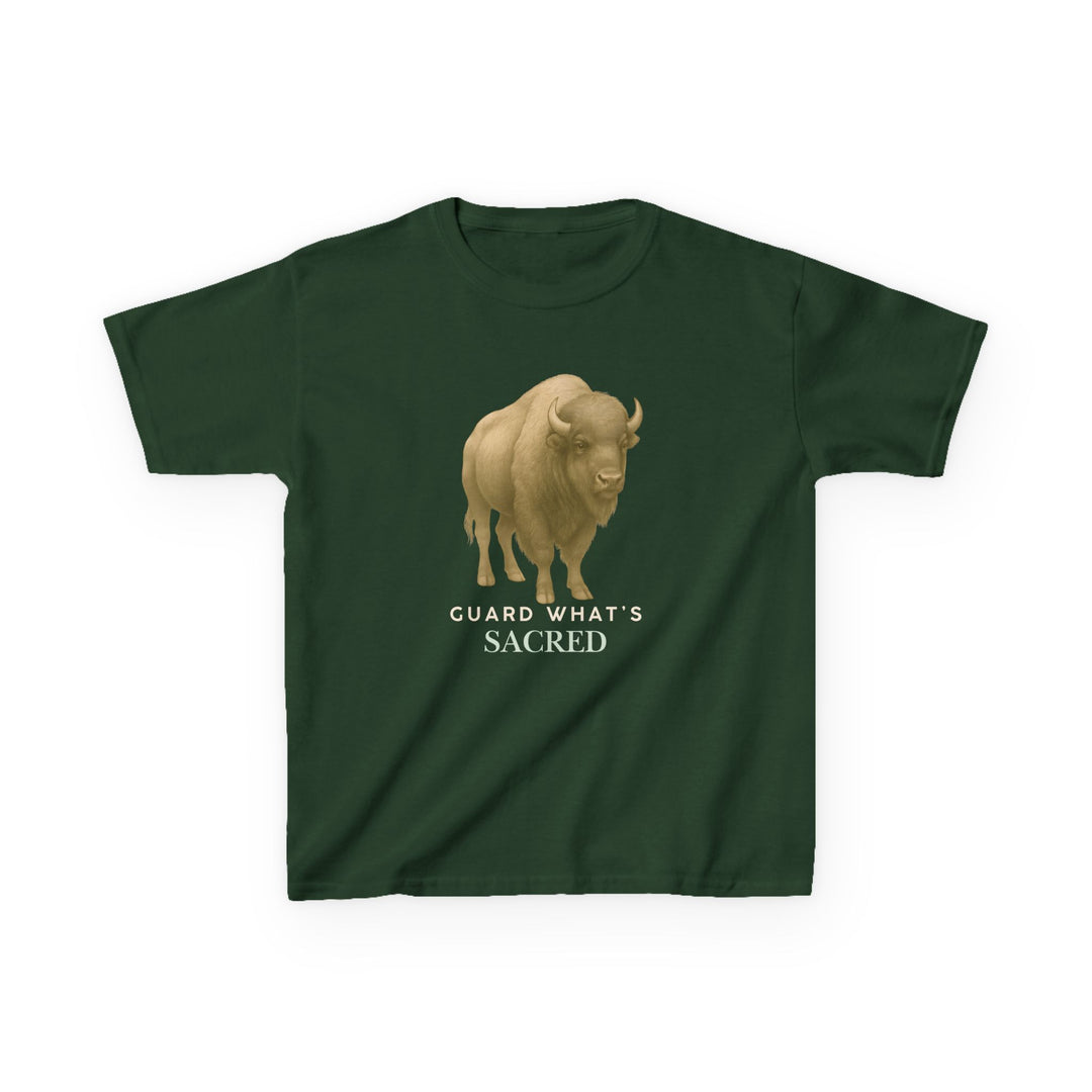 Kids Bison Tee | "Guard What's Sacred" | Sketch Design | Eco-Conscious | Connected & Compassionate