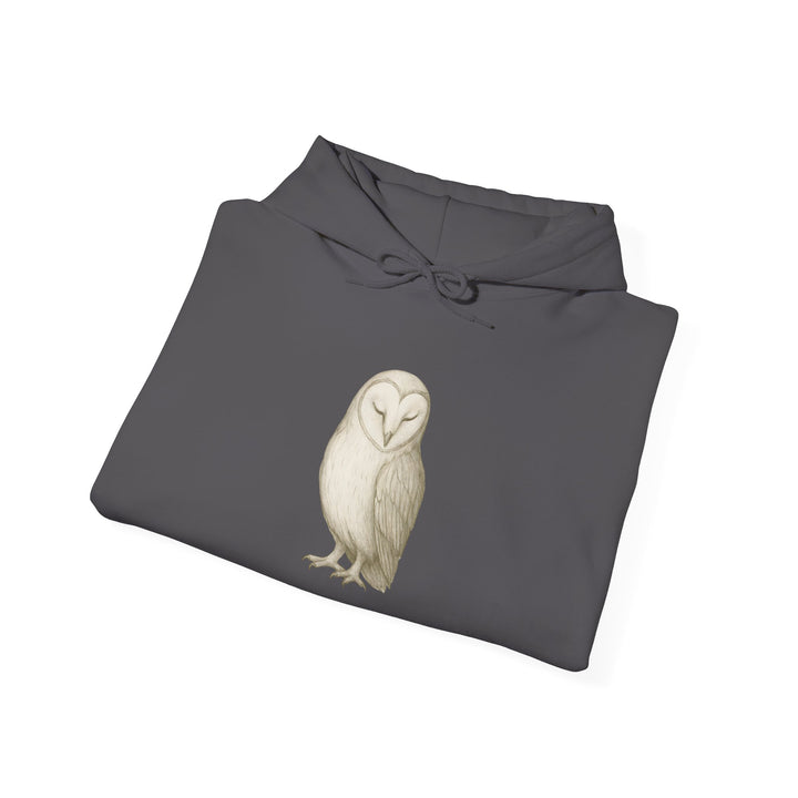 Let Quiet Lead – Barn Owl Edition | Calm & Centered Series | Unisex Heavy Blend™ Hooded Sweatshirt | Eco-Friendly Apparel