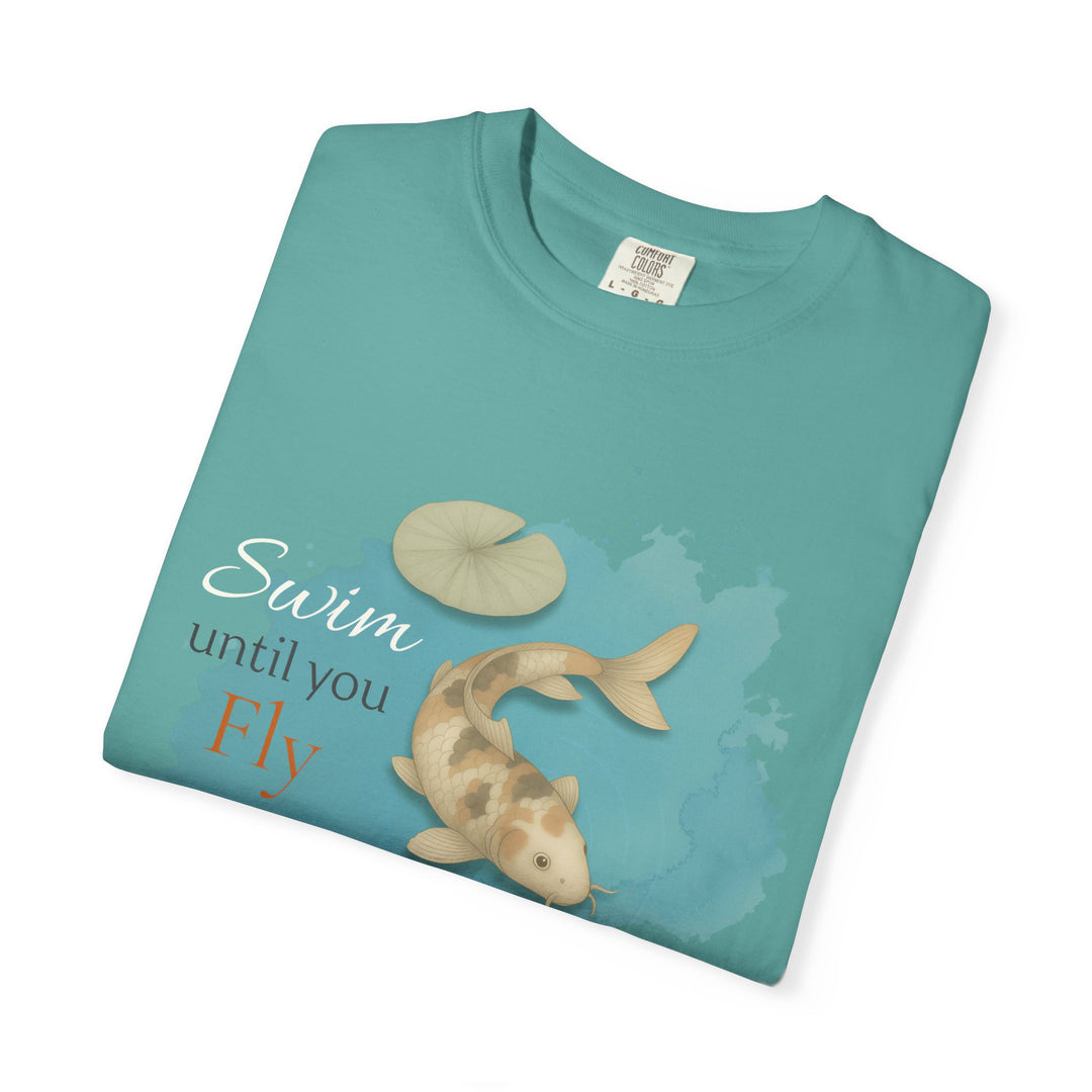 Swim Until You Fly – Koi Fish | Hopeful & Healing | Sketch Series by Pure Perspective App | Eco Friendly Graphic Tee