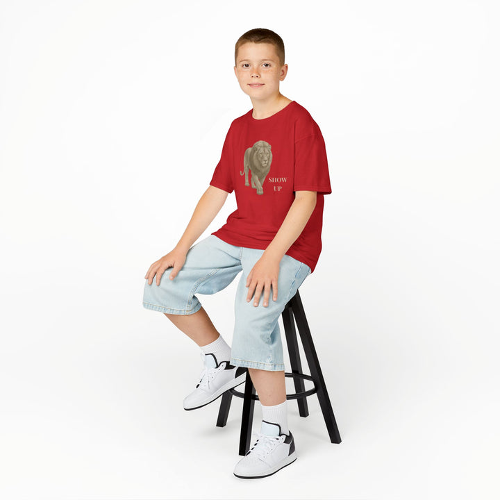 Kids Lion Tee | "Show Up" | Sketch Design | Eco-Conscious | Empowered & Bold