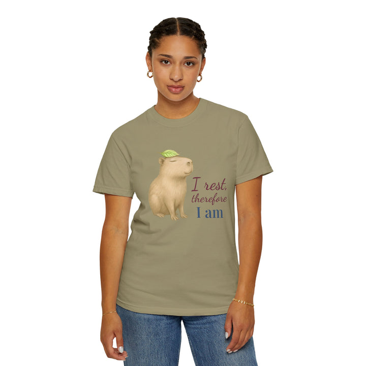 I Rest, Therefore I Am – Capybara | Grounded & Gentle | Sketch Series by Pure Perspective | Eco Friendly Graphic Tee