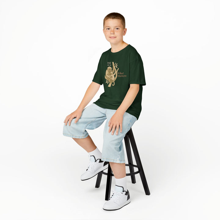 Kids Gibbon and Baby Tee | "Hold on to What Matters" | Sketch Design | Eco-Conscious | Connected & Compassionate