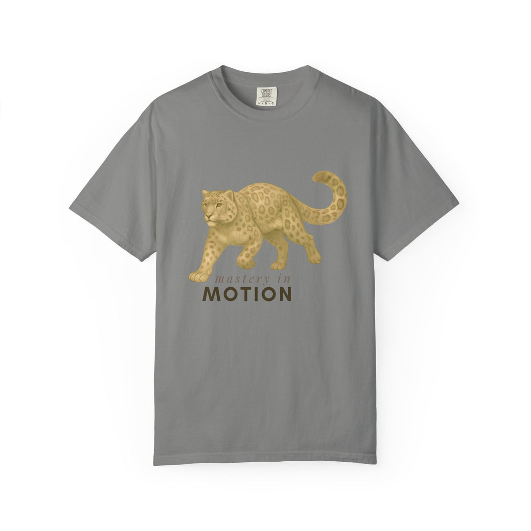 Master In Motion – Snow Leopard | Patience & Peaceful | Sketch Series by Pure Perspective App | Eco Friendly Graphic Tee