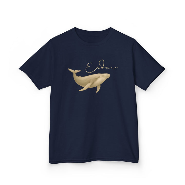 Kids Blue Whale Tee | "Endure" | Sketch Design | Eco-Conscious | Connected & Compassionate
