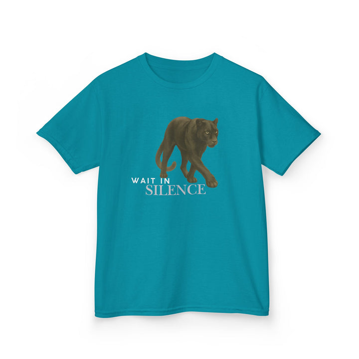 Kids Jaguar Tee | Wait In Silence say "Listen Big" | Sketch Design | Eco-Conscious | Reflective & Wise