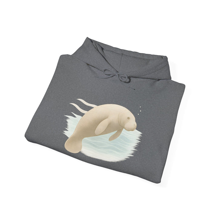 Flow without Force – Manatee | Calm & Centered Series | Unisex Heavy Blend™ Hooded Sweatshirt | Eco-Friendly Apparel