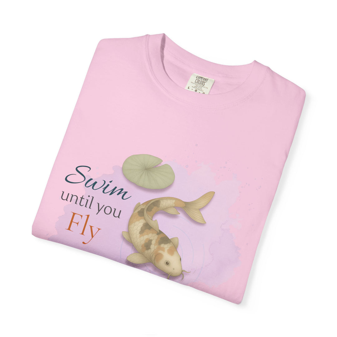 Swim Until You Fly – Koi Fish | Hopeful & Healing | Sketch Series by Pure Perspective App | Eco Friendly Graphic Tee
