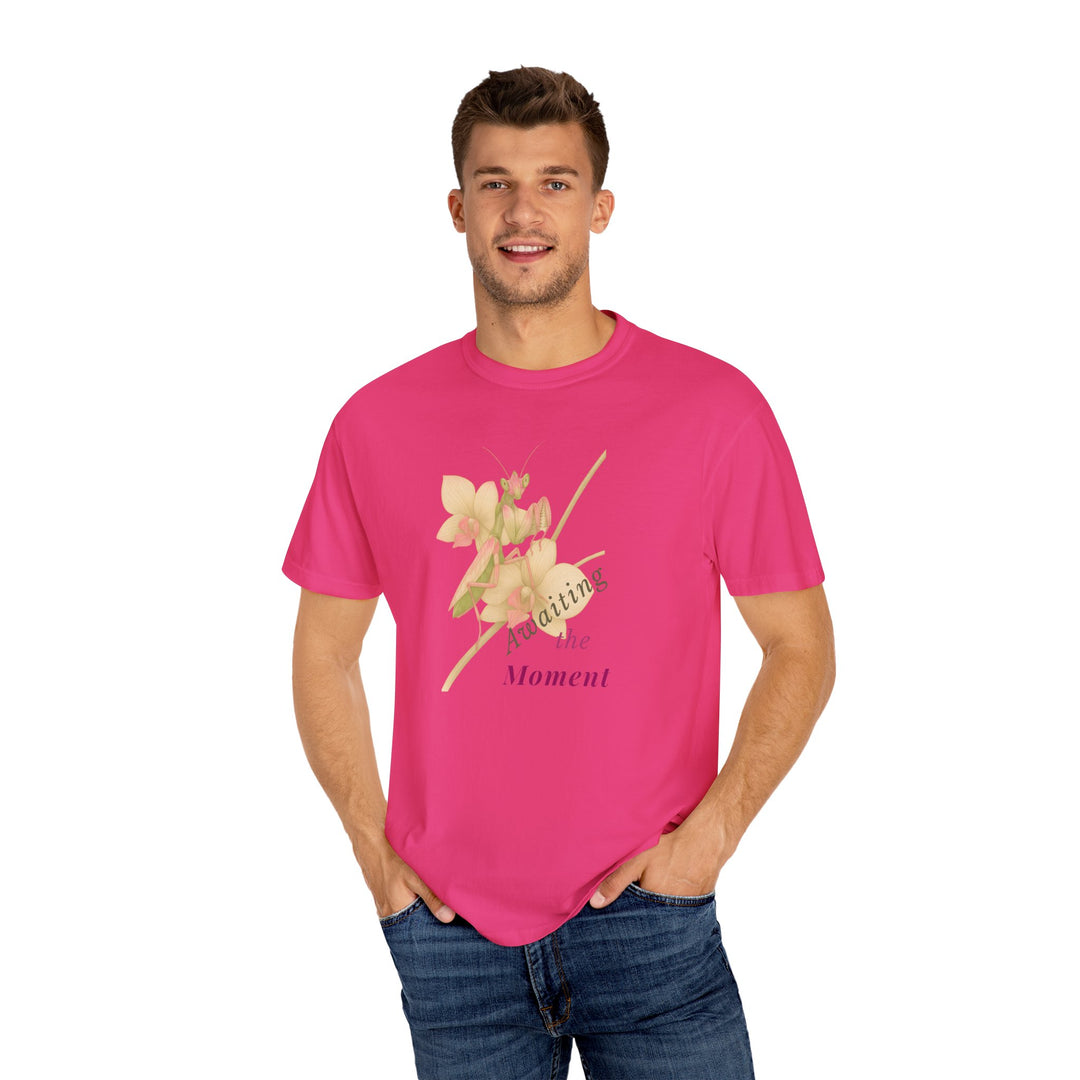Awaiting the Moment – Orchid Mantis | Reflective & Wise | Sketch Series by Pure Perspective App | Eco Friendly Graphic Tee