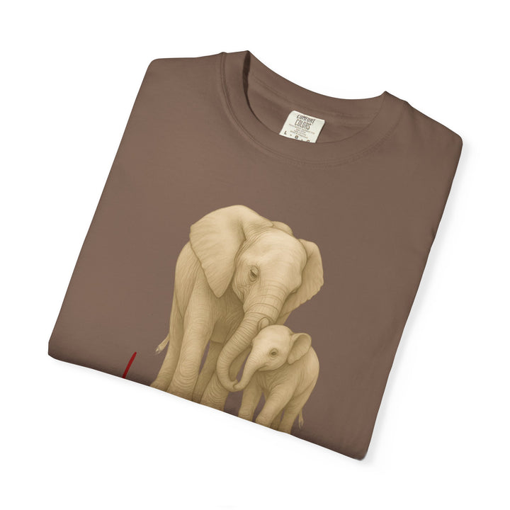 The Legacy of Love – Elephant Mom and Baby | Connected & Compassionate | Sketch Series by Pure Perspective App | Eco Friendly Graphic Tee