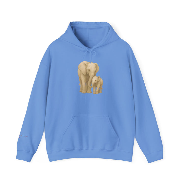 Love – Elephant Mother and Calf Edition | Connected & Compassionate Series | Unisex Heavy Blend™ Hooded Sweatshirt | Eco-Friendly Apparel