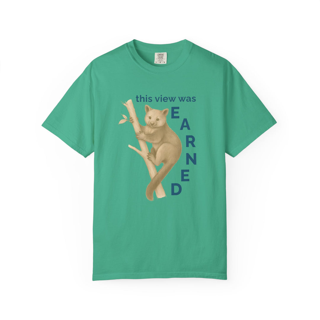This View Was Earned – Tree Kangaroo | Joyful & Playful | Sketch Series by Pure Perspective | Eco Friendly Graphic Tee