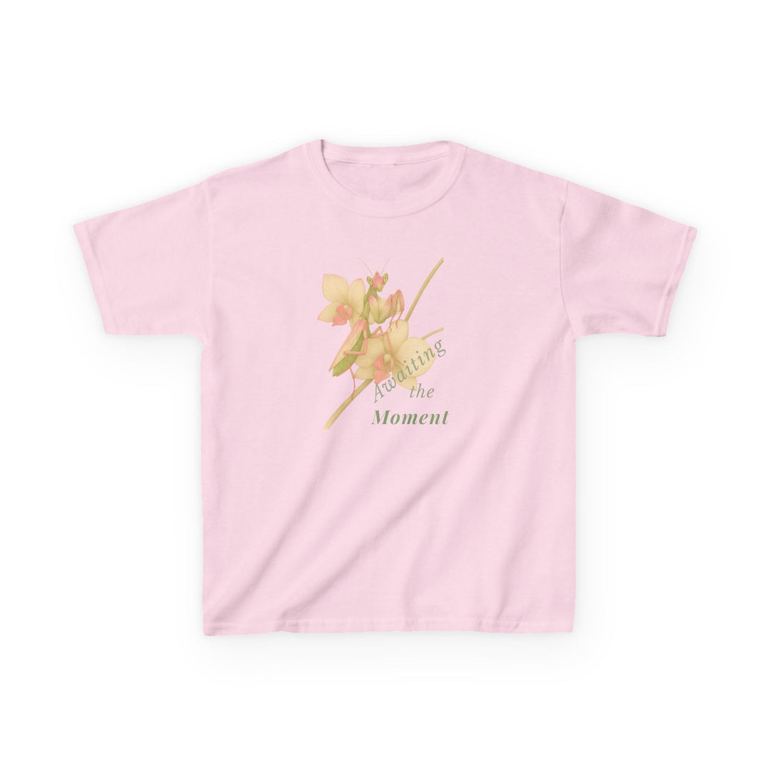 Kids Orchid Mantis Tee | "Awaiting the Moment" | Sketch Design | Eco-Conscious | Reflective & Wise