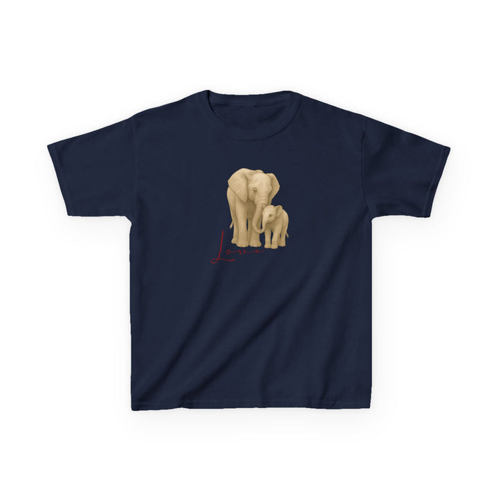 Kids Elephant with Calf Tee | "Love" | Sketch Design | Eco-Conscious | Connected & Compassionate