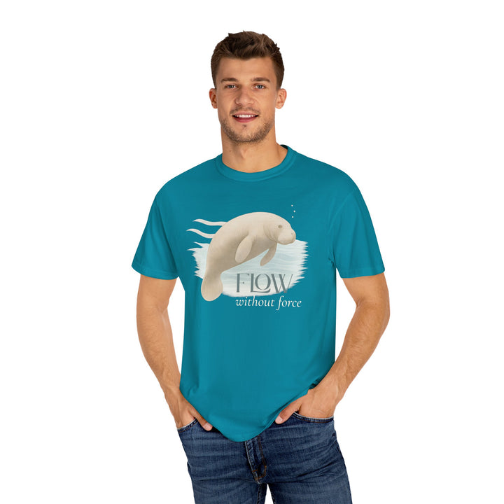Flow Without Force – Manatee | Calm & Centered | Sketch Series by Pure Perspective | Eco Friendly Graphic Tee
