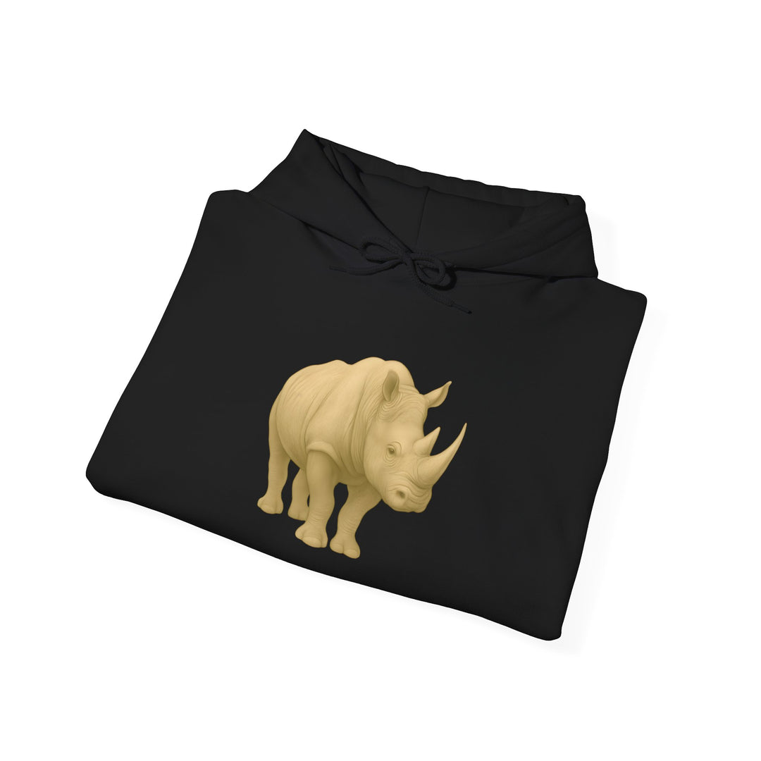 The Peaceful Still Resist – Rhino Edition | Patient & Peaceful Series | Unisex Heavy Blend™ Hooded Sweatshirt | Eco-Friendly Apparel