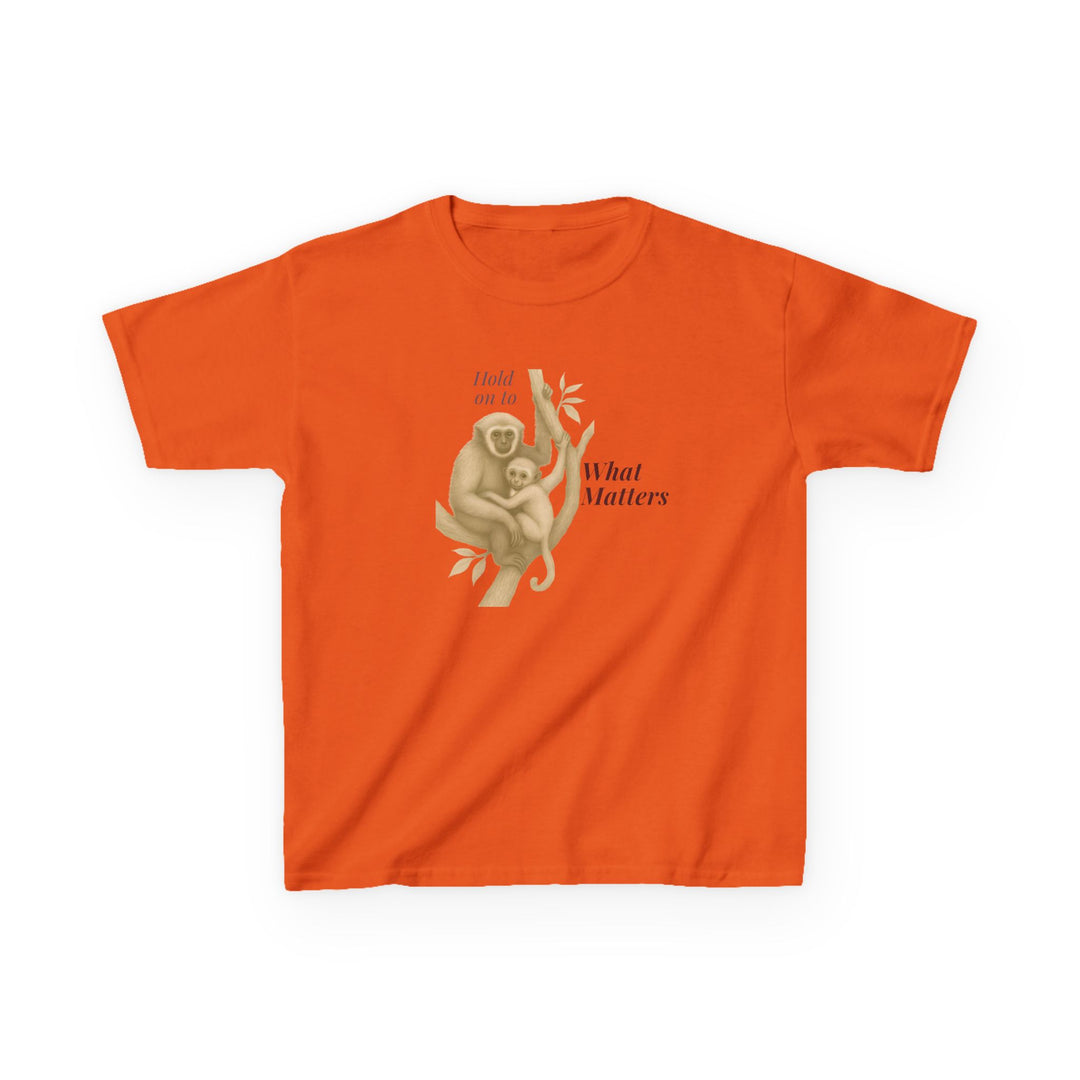 Kids Gibbon and Baby Tee | "Hold on to What Matters" | Sketch Design | Eco-Conscious | Connected & Compassionate