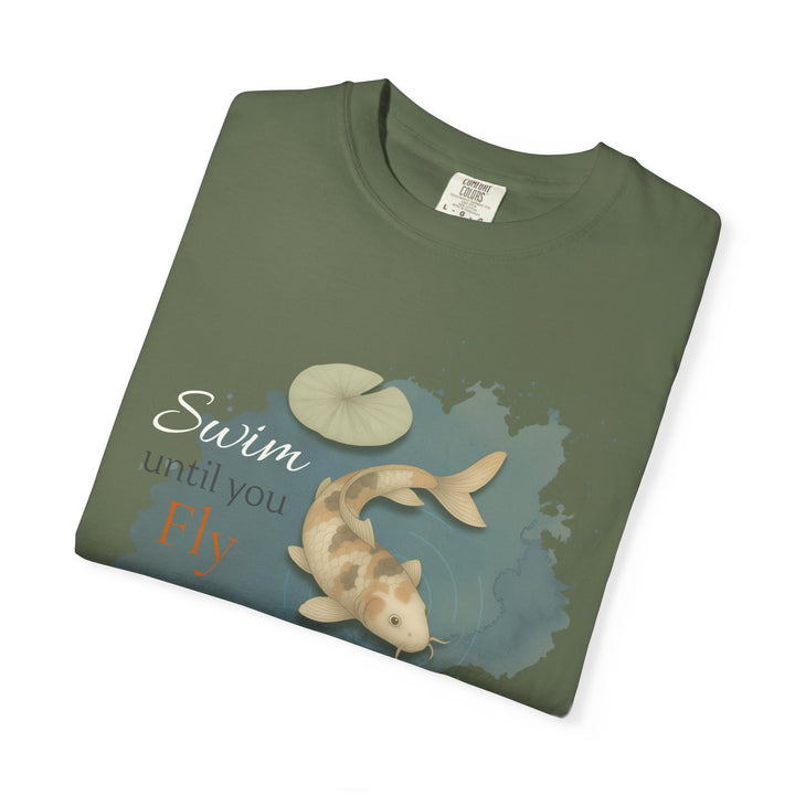 Swim Until You Fly – Koi Fish | Hopeful & Healing | Sketch Series by Pure Perspective App | Eco Friendly Graphic Tee