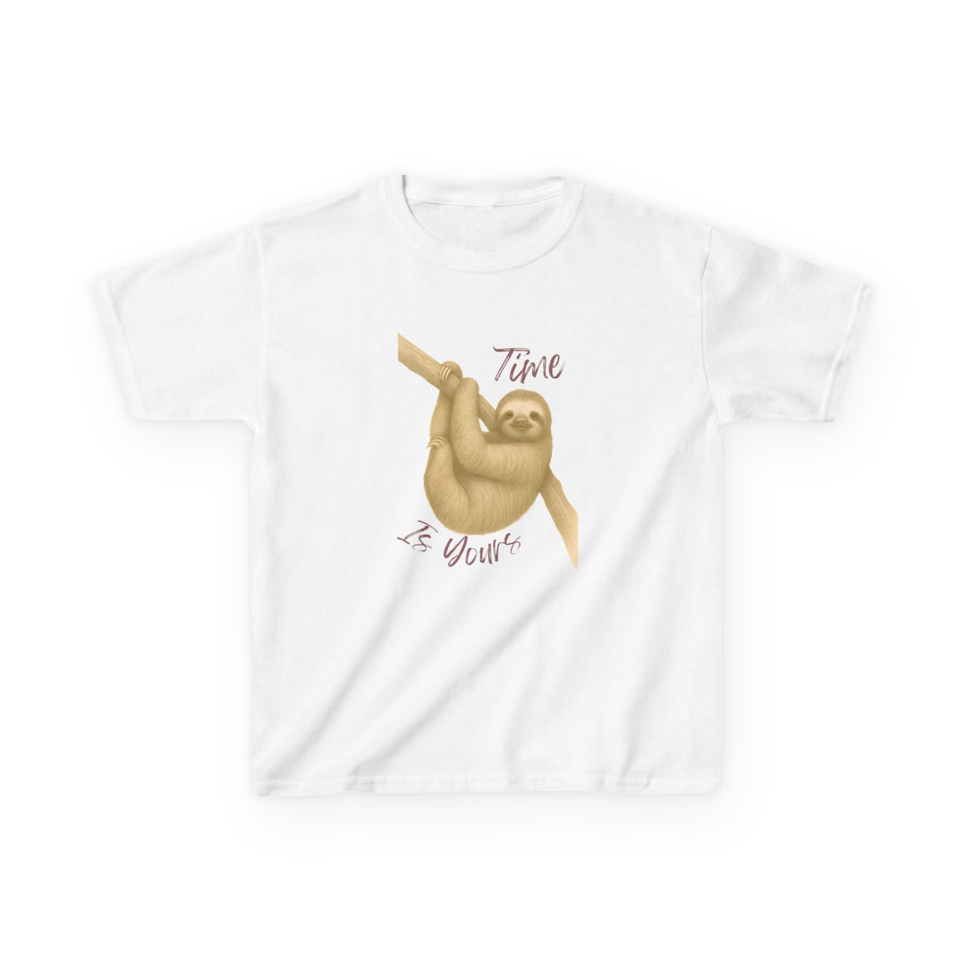 Kids Sloth Tee | "Time is Yours" | Sketch Design | Eco-Conscious | Patient & Peaceful