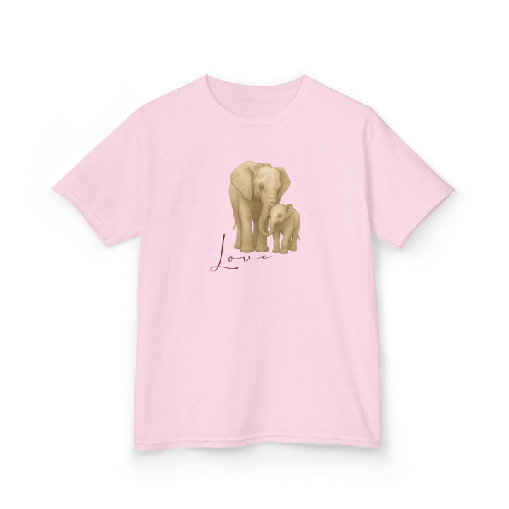 Kids Elephant with Calf Tee | "Love" | Sketch Design | Eco-Conscious | Connected & Compassionate