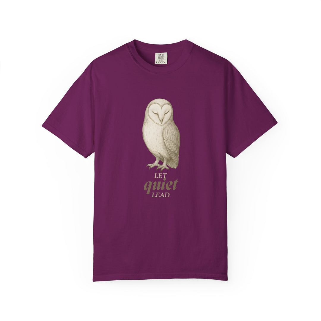 Let Quiet Lead – Owl | Calm & Centered | Sketch Series by Pure Perspective | Eco Friendly Graphic Tee