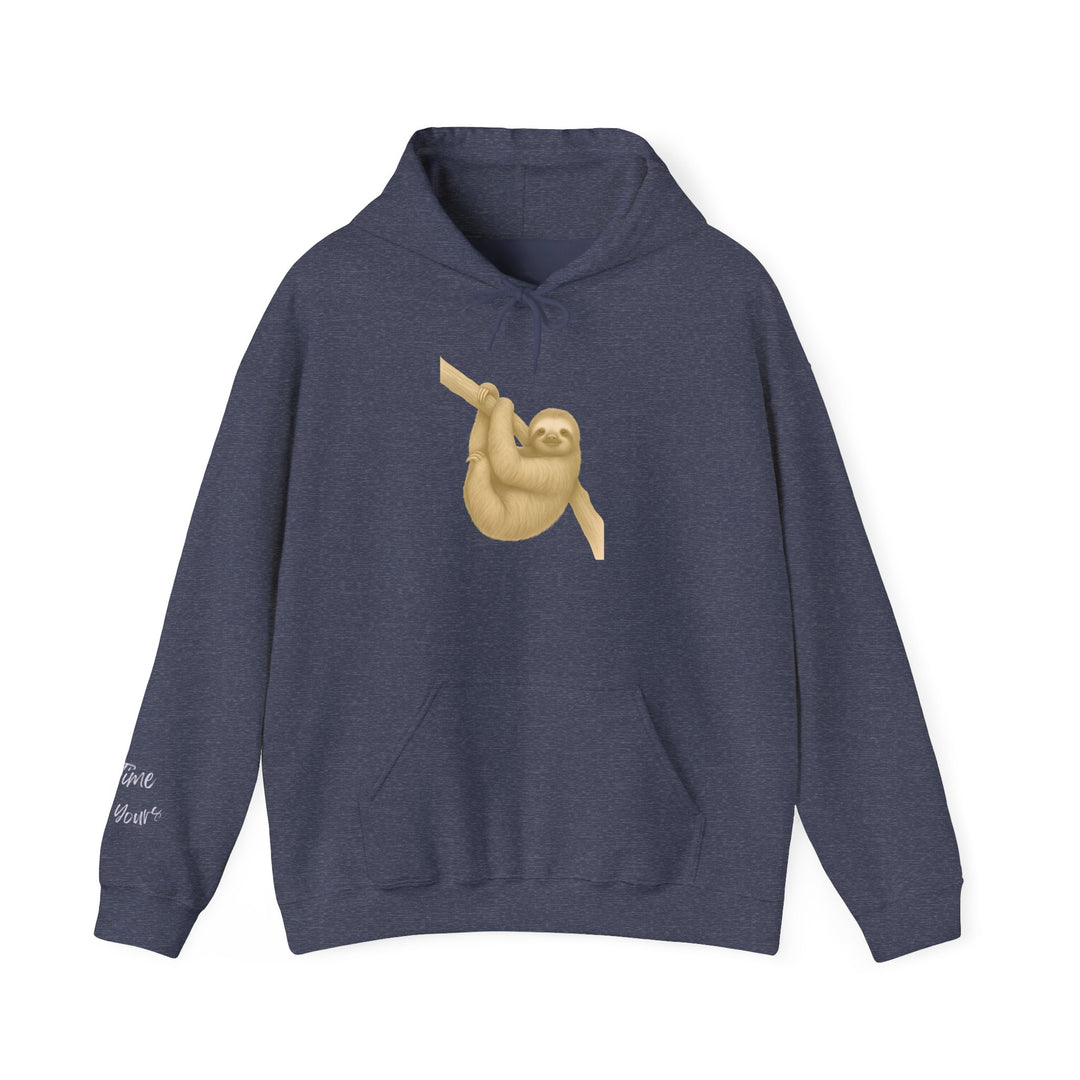 Time is Yours – Sloth Edition | Connected & Compassionate Series | Unisex Heavy Blend™ Hooded Sweatshirt | Eco-Friendly Apparel