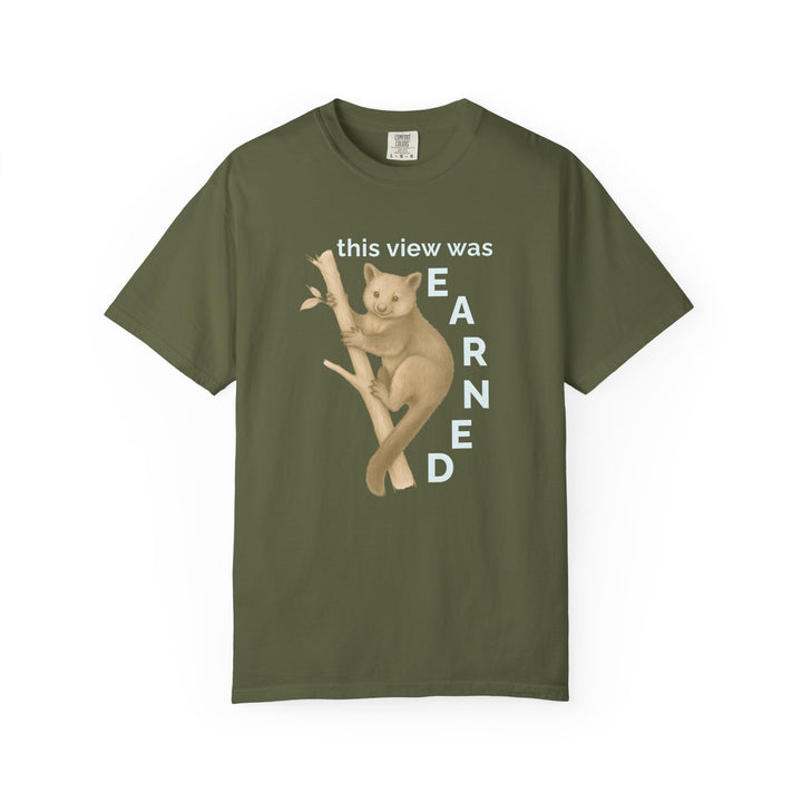 This View Was Earned – Tree Kangaroo | Joyful & Playful | Sketch Series by Pure Perspective | Eco Friendly Graphic Tee