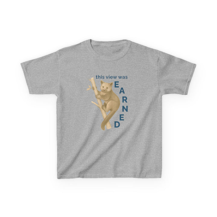 Kids Tree Kangaroo Tee | "This View Was Earned" | Sketch Design | Eco-Conscious | Joyful & Playful