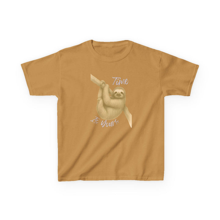 Kids Sloth Tee | "Time is Yours" | Sketch Design | Eco-Conscious | Patient & Peaceful