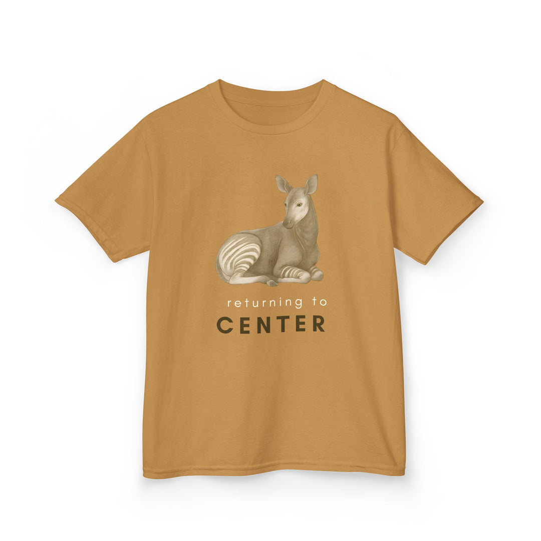 Kids Okapi Tee | "Returning to Center" | Sketch Design | Eco-Conscious | Calm & Centered