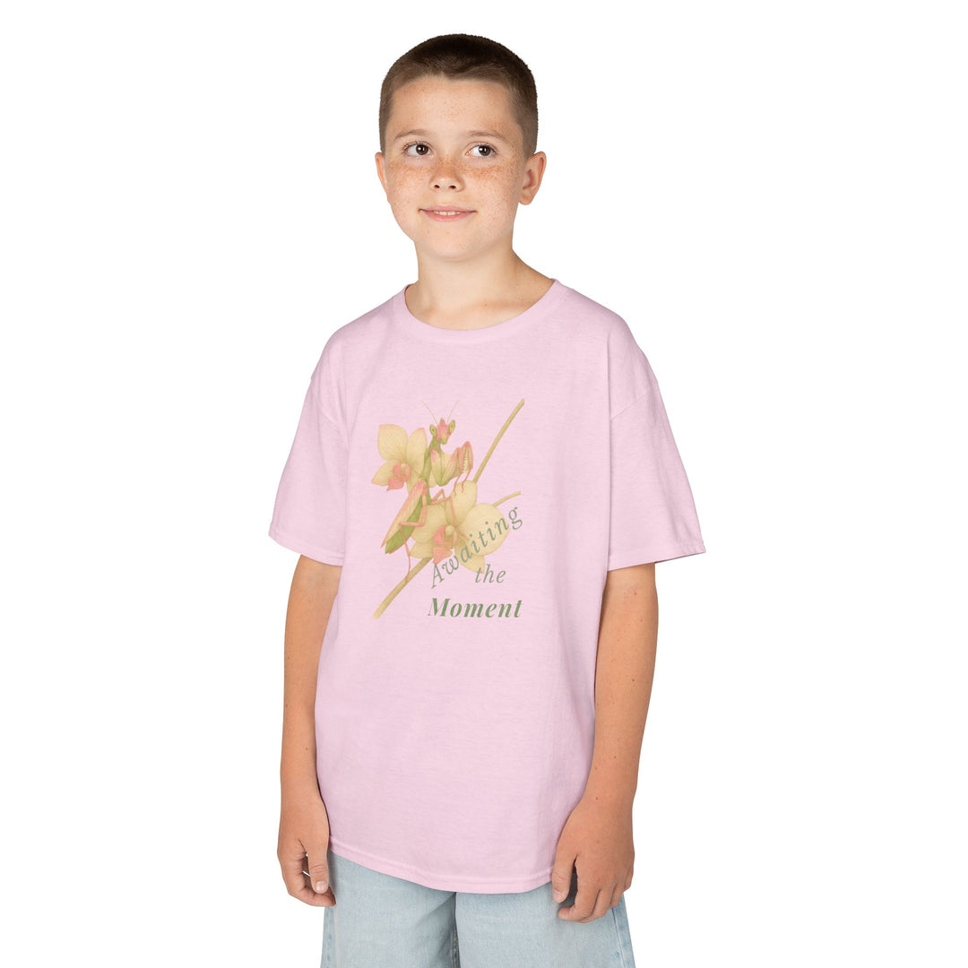 Kids Orchid Mantis Tee | "Awaiting the Moment" | Sketch Design | Eco-Conscious | Reflective & Wise