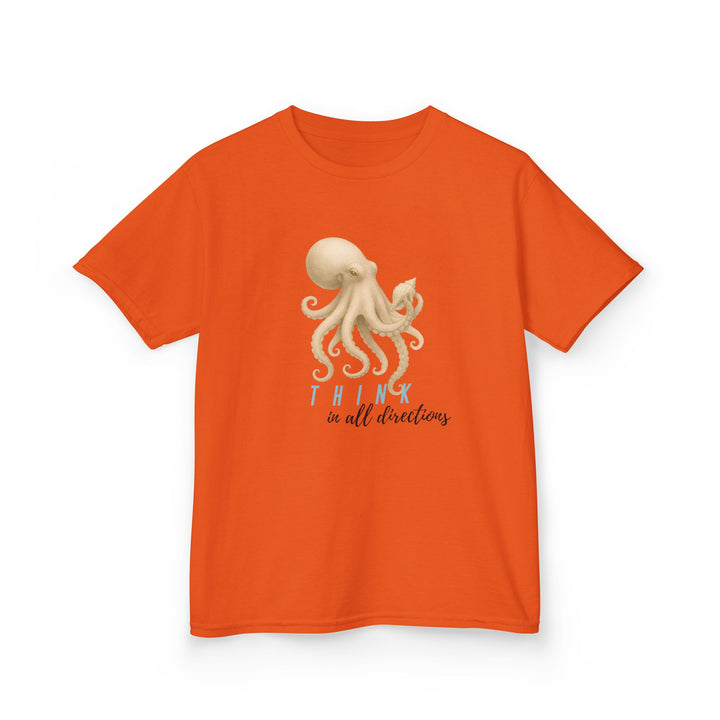 Kids Octopus Tee | "Think in All Directions" | Sketch Design | Eco-Conscious | Reflective & Wise