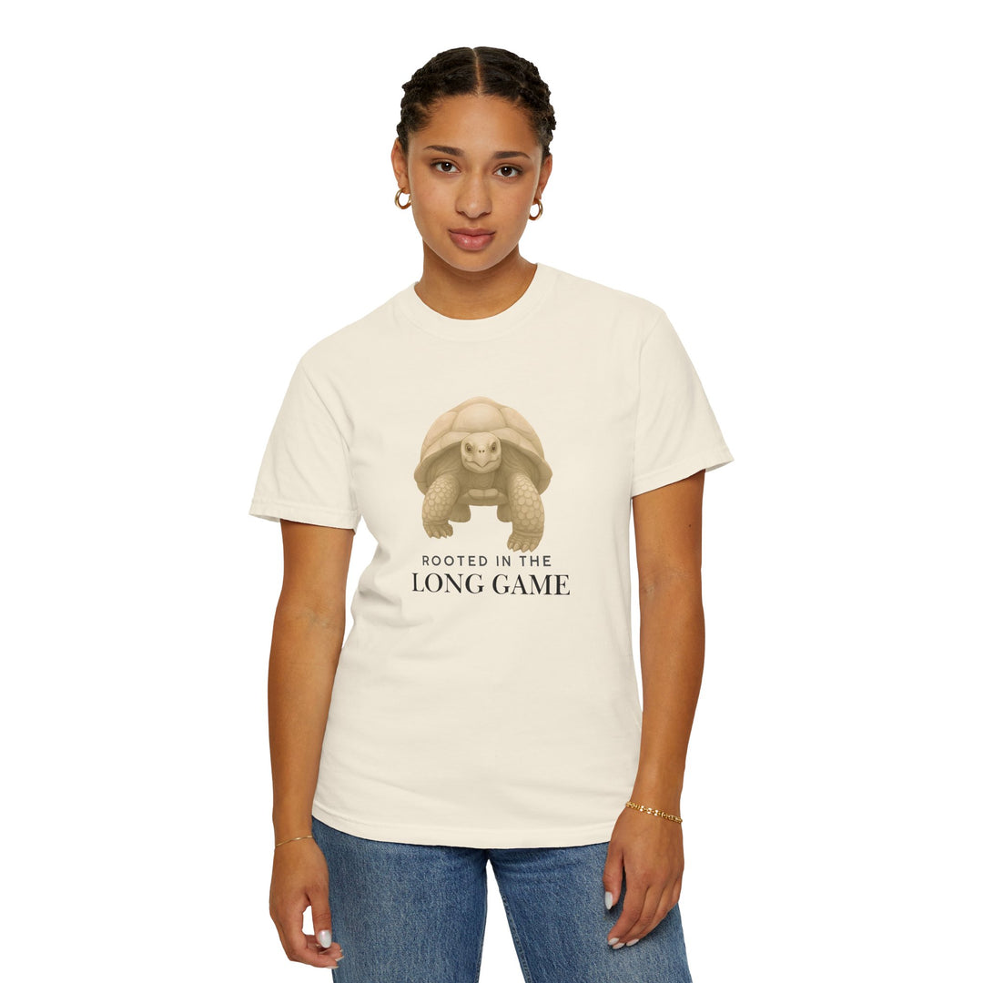 Rooted in the Long Game – Giant Tortoise | Grounded & Gentle | Sketch Series by Pure Perspective | Eco Friendly Graphic Tee