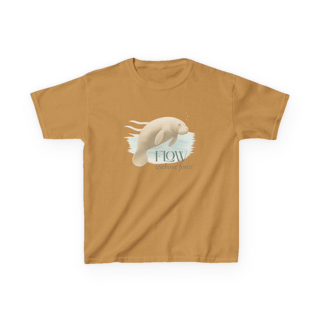 Kids Manatee Tee | "Go with the Flow" | Sketch Design | Eco-Conscious | Calm & Centered