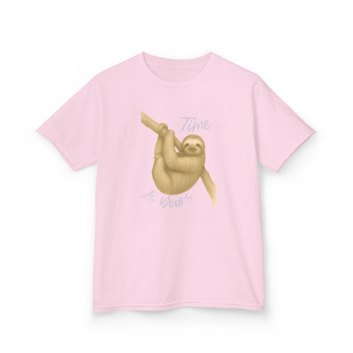 Kids Sloth Tee | "Time is Yours" | Sketch Design | Eco-Conscious | Patient & Peaceful