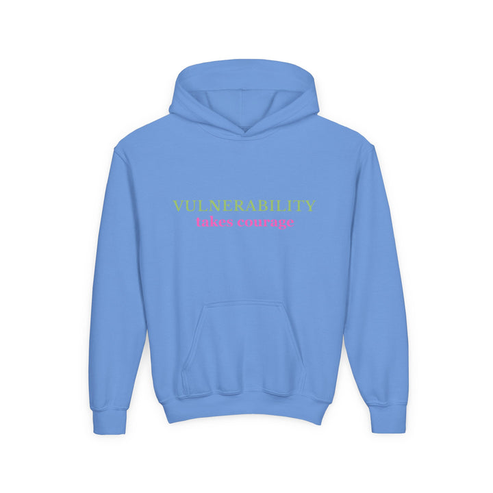 Kids Glass Frog "Vulnerability Takes Courage" Heavy Blend Hoodie | Back Print Design | Hopeful & Healing | Inspirational Message