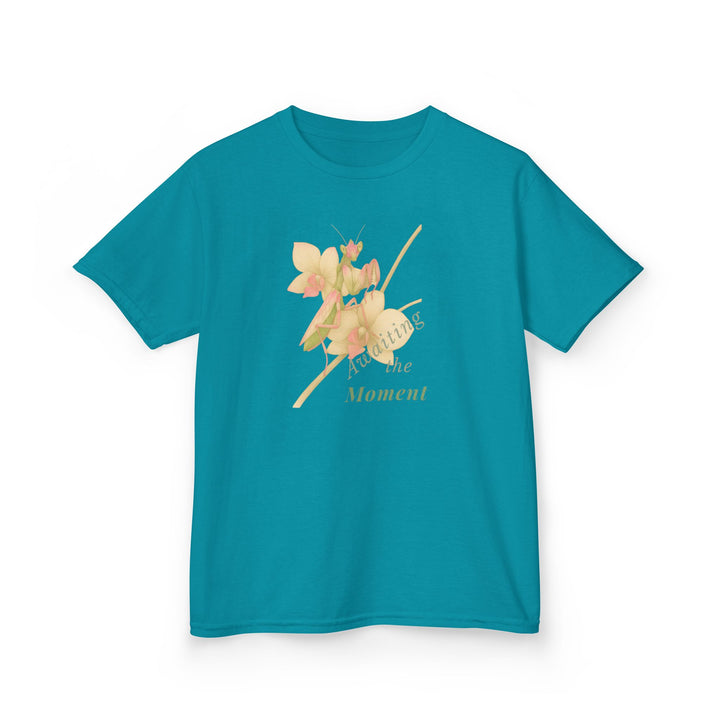 Kids Orchid Mantis Tee | "Awaiting the Moment" | Sketch Design | Eco-Conscious | Reflective & Wise