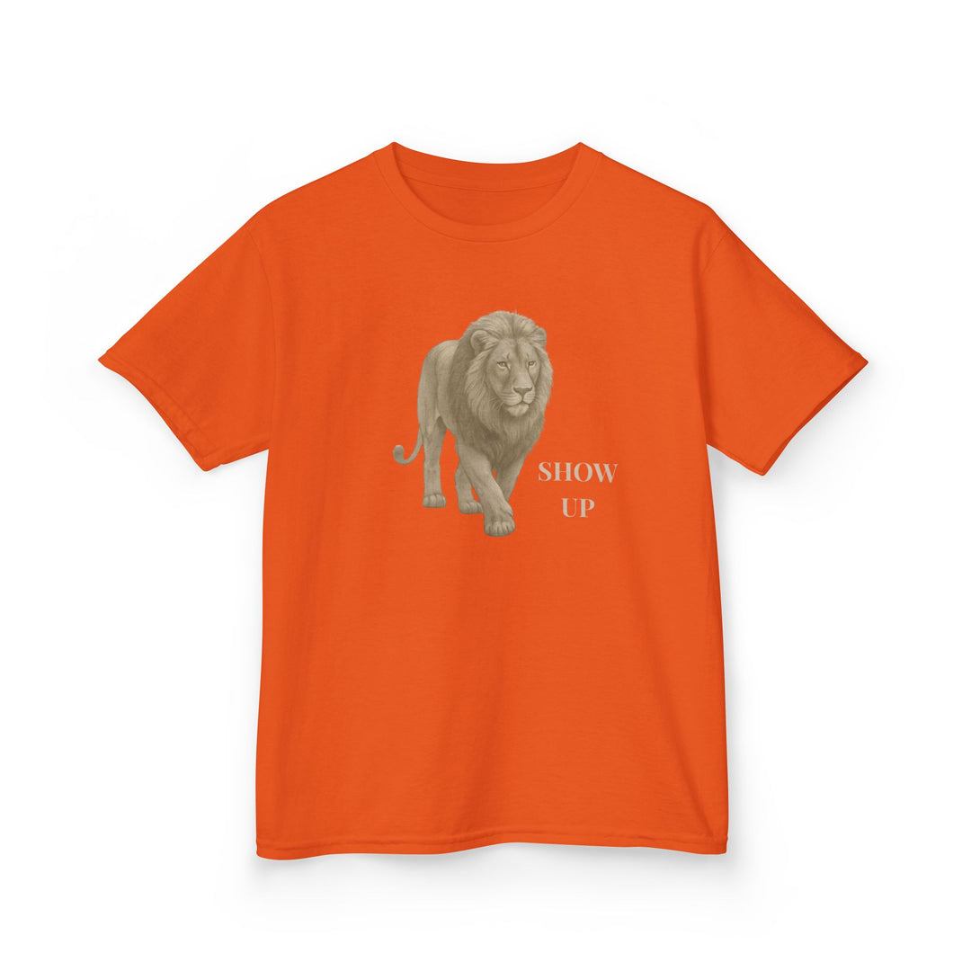 Kids Lion Tee | "Show Up" | Sketch Design | Eco-Conscious | Empowered & Bold