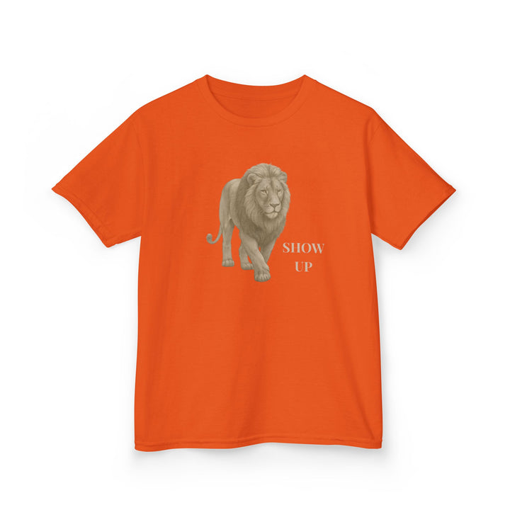 Kids Lion Tee | "Show Up" | Sketch Design | Eco-Conscious | Empowered & Bold