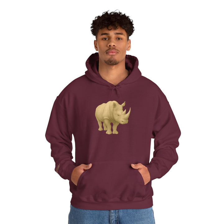 The Peaceful Still Resist – Rhino Edition | Patient & Peaceful Series | Unisex Heavy Blend™ Hooded Sweatshirt | Eco-Friendly Apparel