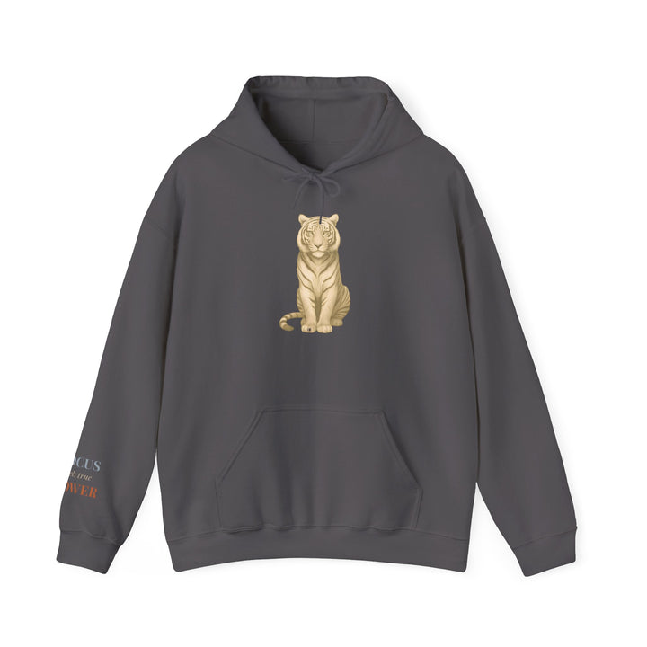 Focus Fuels True Power – Tiger | Empowered & Bold Series | Unisex Heavy Blend™ Hooded Sweatshirt | Eco-Friendly Apparel