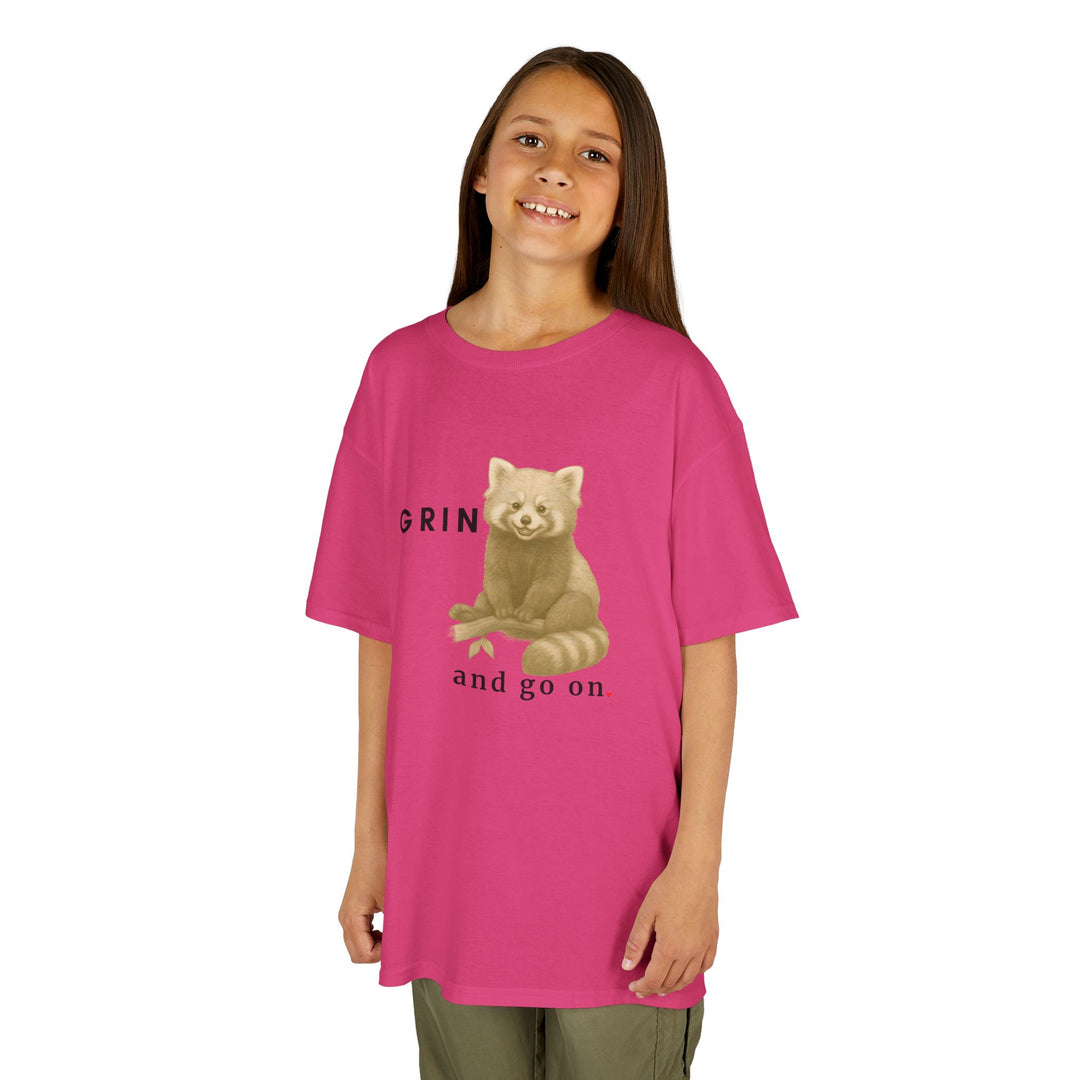 Kids Red Panda Tee | "Grin and Go On" | Sketch Design | Eco-Conscious | Joyful & Playful
