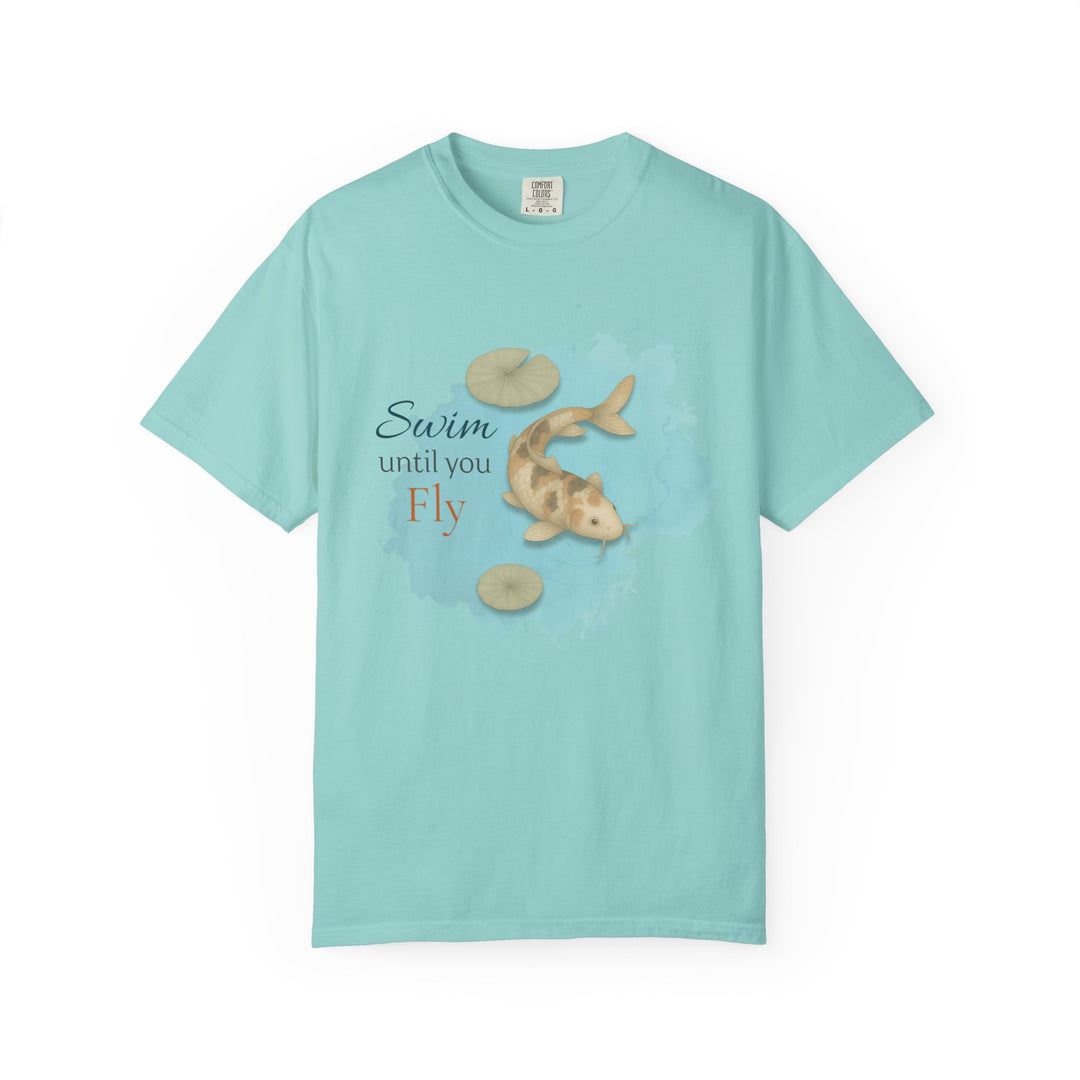 Swim Until You Fly – Koi Fish | Hopeful & Healing | Sketch Series by Pure Perspective App | Eco Friendly Graphic Tee