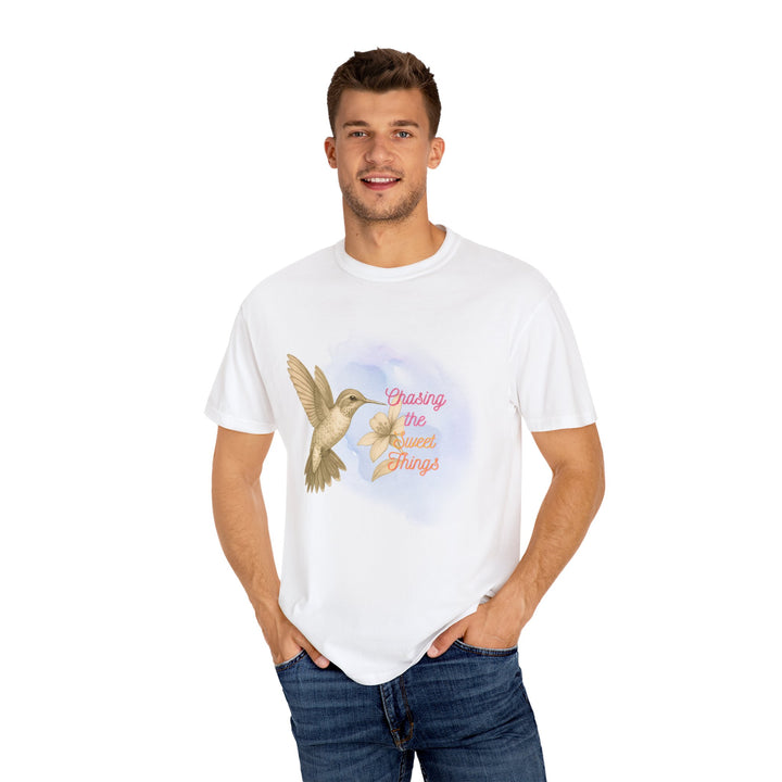 Chasing the Sweet Things – Hummingbird | Hopeful & Healing | Sketch Series by Pure Perspective | Eco Friendly Graphic Tee
