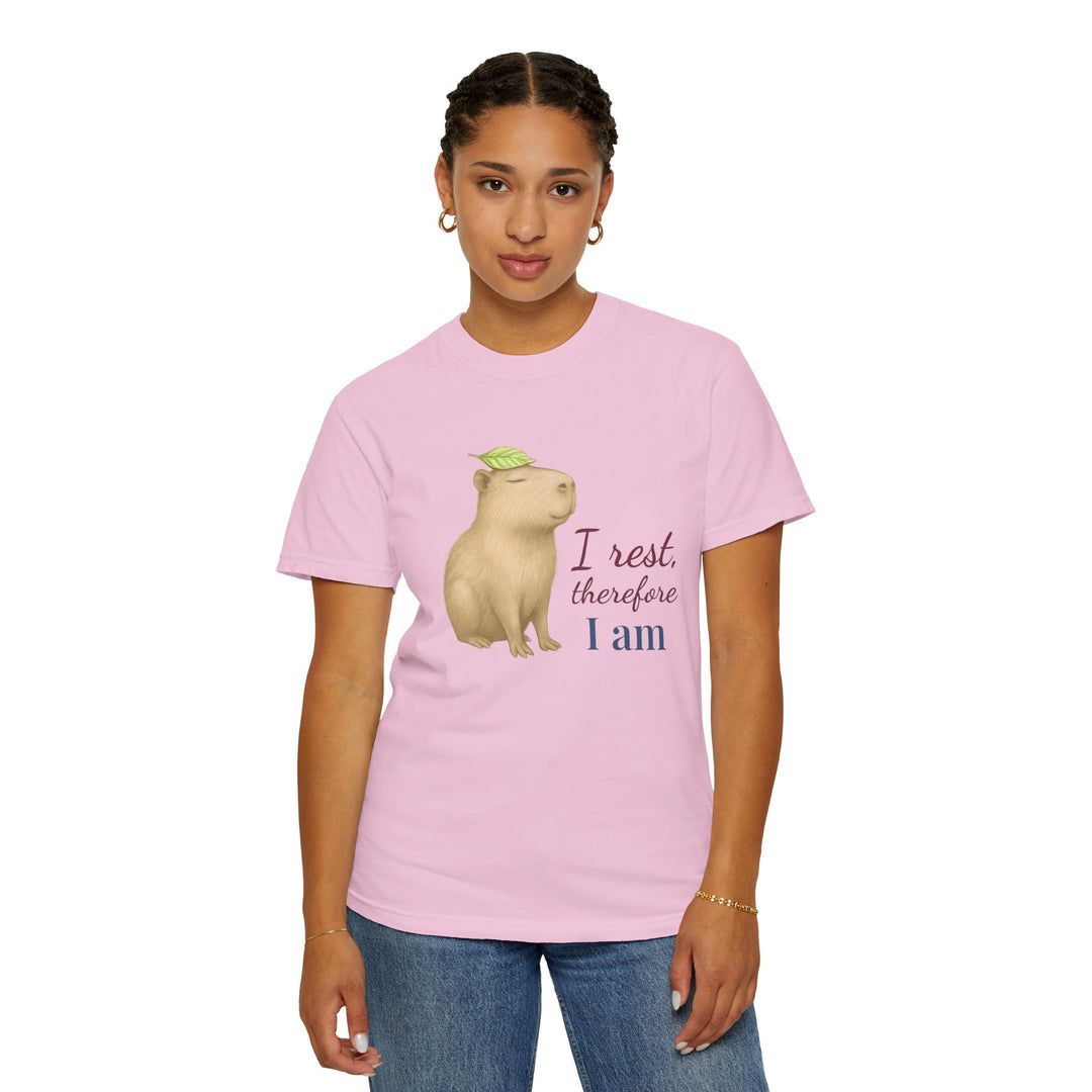 I Rest, Therefore I Am – Capybara | Grounded & Gentle | Sketch Series by Pure Perspective | Eco Friendly Graphic Tee