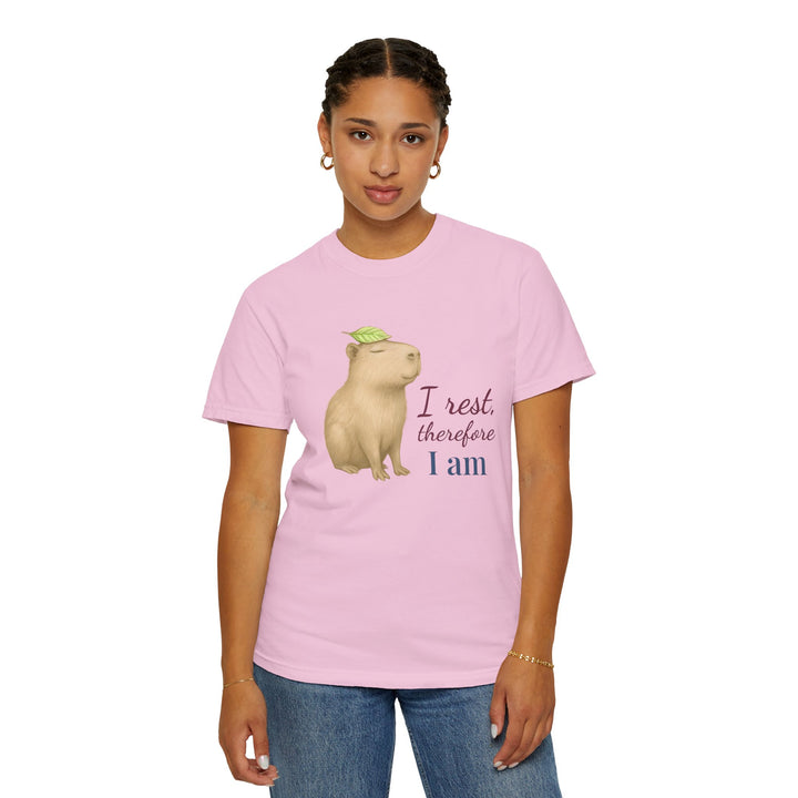 I Rest, Therefore I Am – Capybara | Grounded & Gentle | Sketch Series by Pure Perspective | Eco Friendly Graphic Tee