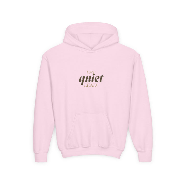 Kids Barn Owl "Let Quiet Lead" Heavy Blend Hoodie | Back Print Design | Calm & Centered | Inspirational Message